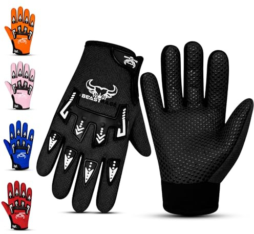 BEAST RAGE Kids Bike Gloves – Motocross & BMX Cycling Gloves for Boys &Girls, Non-Slip Grip, Breathable Lightweight Dirt bike kids motorbike Gloves