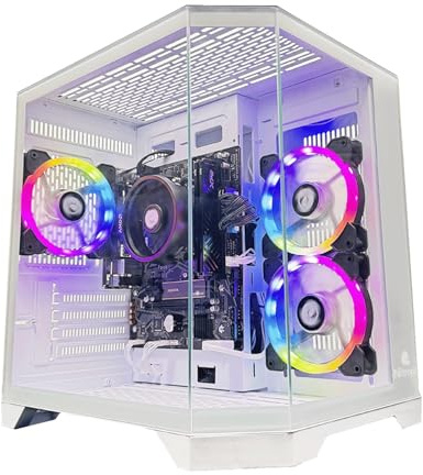 NitroPC - PC Gaming Avanzado (AMD Ryzen 3 3200G 3.6 GHz, AMD Radeon Graphics, RAM 8GB, SSD 480GB, Windows 11 Pro, WiFi) Ordenador de sobremesa, PC Gamer (Blanco)