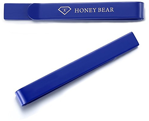 Honey Bear Herren-Krawattenklammern – normale Größe, Edelstahl, 5,4 cm, 5.4cm, Edelstahl, Ohne Stein