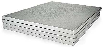 Miss Bakery's House® Cake Drum – Tårtfat – 12 mm – 30x30 cm – silver – 5 stycken – tårtunderlägg