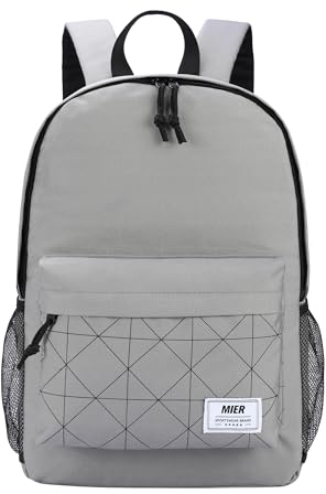 MIER Insulated Backpack Cooler Small Leakproof Lunch Back Pack with Coolers Lightweight Cute Lunch Bag for Women Men to Work, Picnics, Camping, Park Day Trips, 15L, Grey