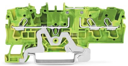 WAGO 2002-1707 - Morsetto per conduttori di protezione a tre bastoni, 5,20 mm, colore: verde, giallo, 50 pezzi