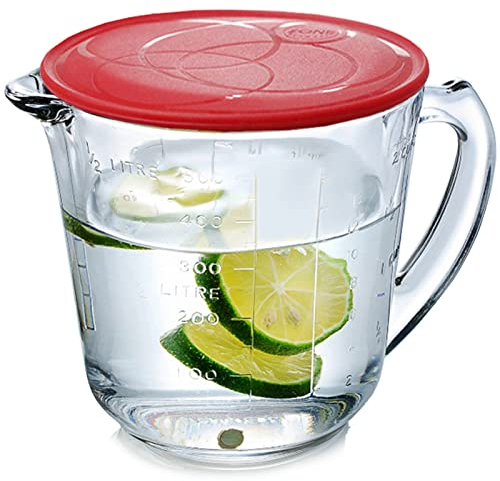 Verre doseur en verre 500 ml ML, Cup et OZ 3 balances, parfait pour la cuisson et la cuisson, tasse de mesure,Verres Doseur 0,5L Pichet à Mesurer en Verre Tasse à Mesurer à Micro-Ondes