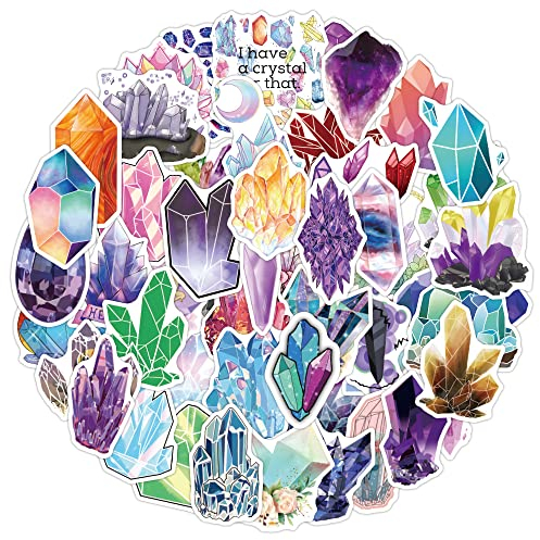 50 Pcs Cute Crystal Stickers Laptop Car Scrapbook Phone Skateboard Bike Travel Case Ins Style Stickers Vinyl Waterproof Aesthetic Personalised Stickers for Teens Boys Girls Adults