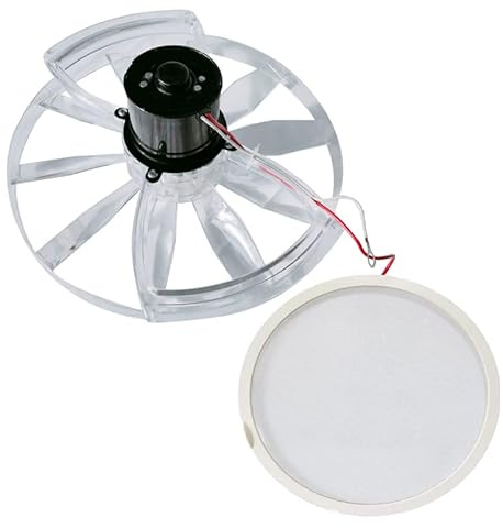 RV Vent Motor Replacement Kit – 12” Fan Blade, 1200 CFM Motor Assembly with Screen, Quiet RV Roof Vent Repair Kit
