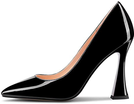 Castamere Femmes Aiguille Haut High Talon Heel Pointu Bout Slip-on Escarpins Sexy Dress Classique 10 CM Heels Noir 40 EU
