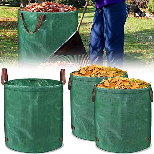 Yznahre 3x Gartensack Gartenabfallsack mit Griffen Laubsack Gartensäcke 272L, Selbststehender Faltbar Laubsäcke Rasensack für Gartenabfall Laub Gartenabfall Gartenabfälle