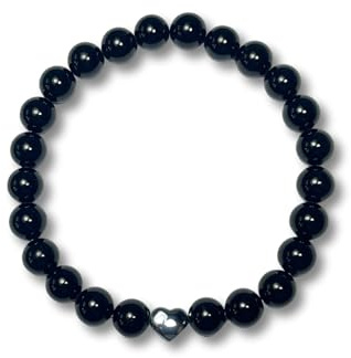 Majas Perlen Perlenarmband echte Edelsteine 8mm mit Edelstahlherz – Symbol für Liebe & Freundschaft – Spiritueller handgemachter Schmuck