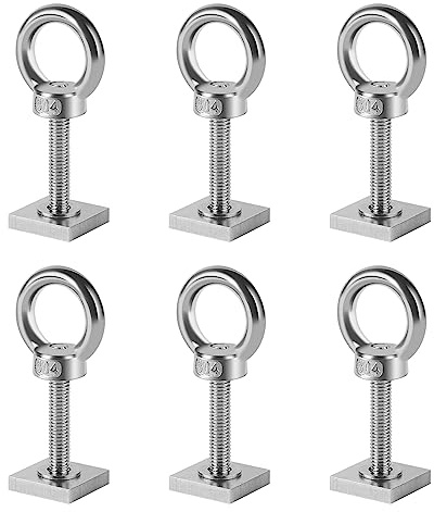 EFUTURETIME 6 x T-spåradapter M6–35 mm, spårstenar rostfritt stål 2 x 2 x 0,4 cm med muttrar och brickor för takräcke relinghållare, takbox, kompatibel med Thule, M6-ringmutter, 94093M6