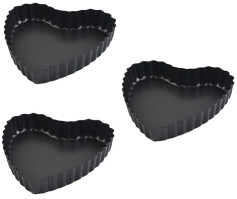 BESTonZON 3pezzi Teglia Per Torte Forma Di Cuore Carbonio Stampo Antiaderente Per Dolci Perfetta Per Forno e Microonde Per Dessert Fatti Casa e Occasioni Speciali