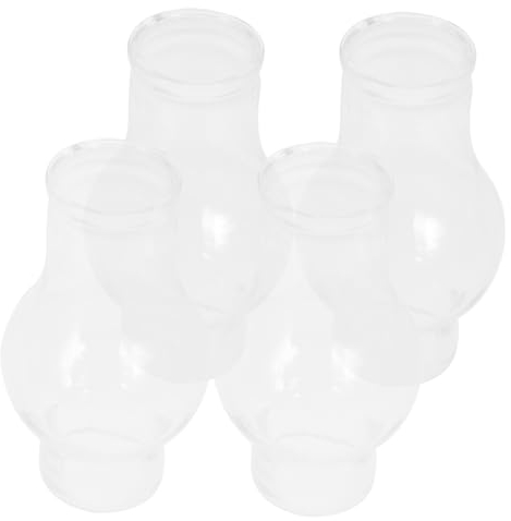 Zerodeko 4 Stück Glaslampenschirme für Öllampen Retro Öllampen Glasabdeckung aus Glas Praktisches Zubehör Sanftes Licht für Kleine Petroleumlampen