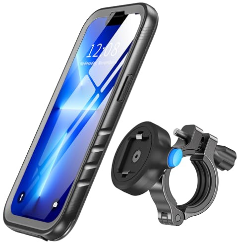 SPORTLINK Fahrrad Handyhalterung für iPhone 13 Pro Max – [2-in-1 Set] Aluminium Motorradhalterung mit wasserdichter Schutzhülle, | 360° drehbar, 1s Schnellwechsel, robuste Lenkerhalterung
