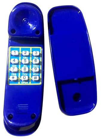 predolo Schnurgebundenes Telefon mit Wählscheibe, wandmontierbares Tischtelefon, Montessori Sensorik Spielzeug DIY Geschenk für Baby Kinder, Blau