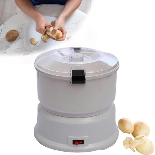 ANGDI Electric Potato Peeler, Automatic Rotary Rolling Peeler, Potato Rumbler Peeler Machine, Fully Automatic Vegetable Peeler One-Touch Operation, 1 Kg Capacity, for Potatoes, Carrots and Fruits