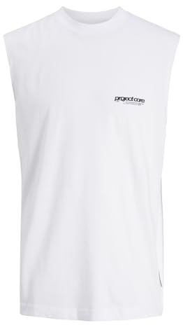 JACK & JONES Tanktop tryckt linne, Ljus vit, M