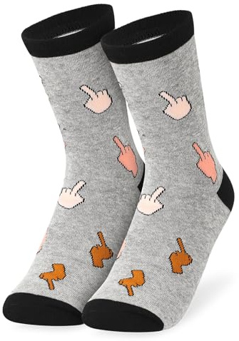SATINIOR Regalo Unisex Divertente per Calzini Natalizi Regalo di Calzini Maleducati Calzini Fortunati per Natale(Dito Medio)