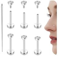 YADOCA G23 Titan Helix Tragus Labret Conch Piercing Ohrringe Innengewinde Hypoallergen in Silber Gold - Schmuck
