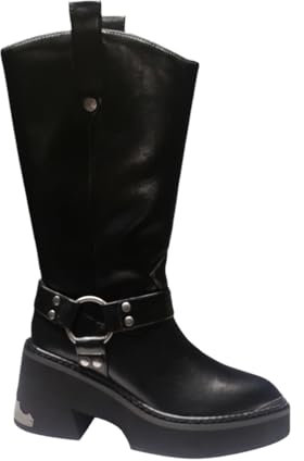 Buffalo BULL BIKER HI VEGAN. Stivale da donna e ragazza tipo BUTTERO con PLATFORM. NUMERAZIOME DAL 36 AL 41 (BIKER HI, Sistema Taglie Calzature EU, Adulto, Donna, Numero, Media, 37)