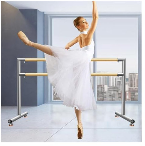 DSeenLeap Ballettstange, tragbare Einzelstange – freistehendes Stretching, Tanzstange für Zuhause und das Fitnessstudio, Tanzstange für Kinder und Erwachsene, Fitnesshöhe 105 cm (natürlich 150 cm)