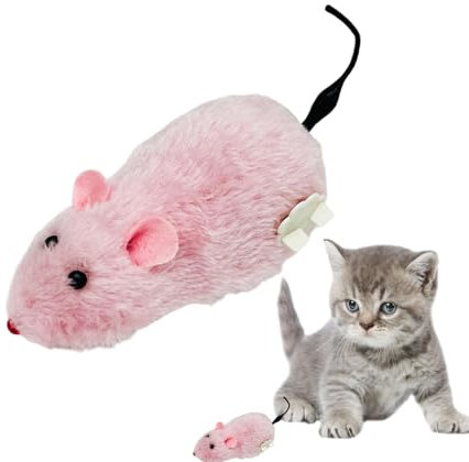 Acunny Hunter Wind-Up Cat Toy, Gerbils - Wind-up Indoor Cat Plush Mouse Hunting Toy - Clock Movement Mouse Running Toy for Kittens, Clockwork Plush Runny Toy