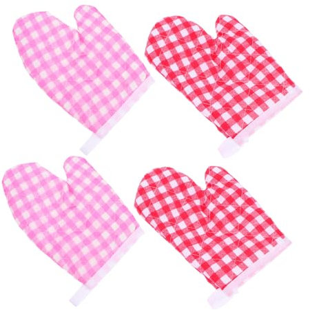 Abaodam 4pcs Insulated Oven Mitts Kitchen Gloves for Baking Microwave Use Heat-resistant Oven Glove Boys and Girls Mitts Thickened for Cooking