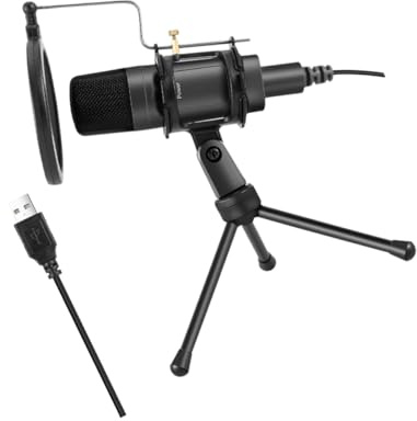 NUOBESTY Microfono Condensatore USB per Microfono per Giochi Riduzione del Rumore Design Pratico e Stabile per Trasmissioni in Diretta e Uso Quotidiano