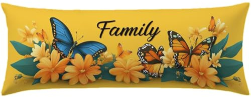 Colore Arancione Cuscino per Dormire Laterale 40x120 Cuscino Lungo per Dormire Lateralmente per Gravidanza e Sostenere la Maternità, Migliorare La Qualità Del Sonno, Federe Cuscini Letto Fiori Q-688
