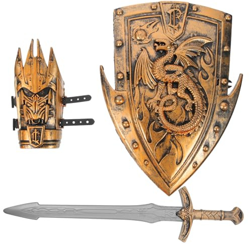 CLISPEED Costume Garçon Fille et Bouclier Accessoire de Cosplay pour Jeu de Rôle et Photos Kit de Déguisement de Combat pour Fêtes