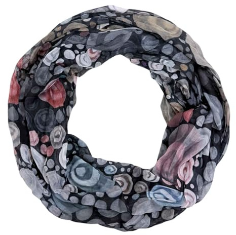 Jeamis Kreis Loop Seide Farbverlauf Frühling Rundschal Rainbow Unisex Sommer Leicht Schal Stola Dots