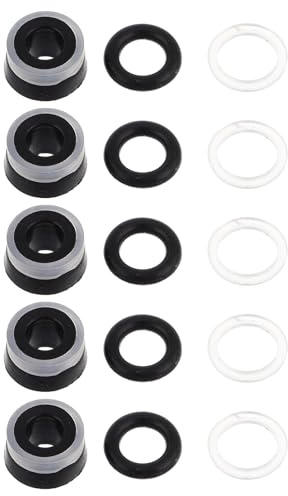 Mobestech Hydraulic Jack Oil Seal Replacement Kit 5 Sets Jack Seals Accessories with Seal Cups Opening Gaskets and O-Rings for Hydraulic Floor Repair 3 Ton Floor Maintenance