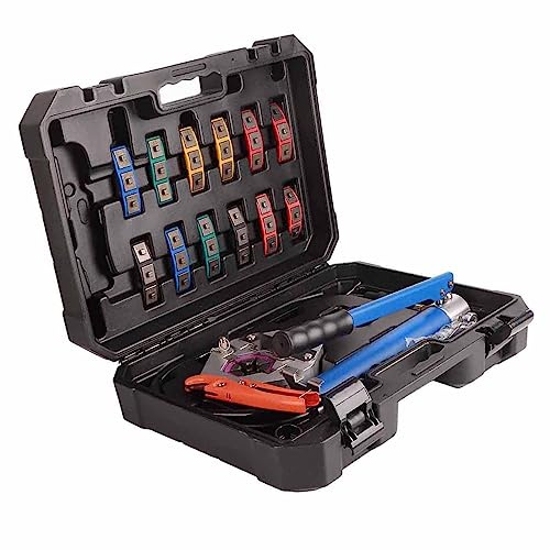 Generic Kit Piegatubi Manuale per Tubi Aria Condizionata con 7 Matrici Strumento Idraulico Portatile per la Riparazione del Condizionamento dell'auto Banco da Lavoro Stabile o Scatola di