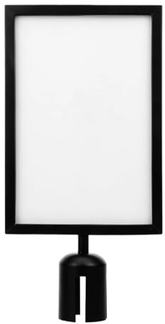 Bingche 2/6pcs Vertical Stanchion Sign Holder Portrait Frame Isolation Column Poster Display Crowd Control Queue Barrier(Black,2pcs)