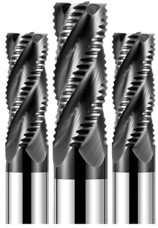 Fresa de desbaste HRC66, 4 flautas for fresado CNC aluminio y acero inoxidable, mecanizado en bruto, 1 Uds(D6x30x100Lx4F)