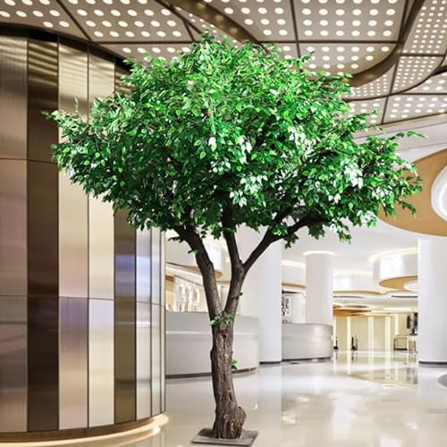 Árbol de cerezo artificial, planta verde de imitación grande para decoración de interiores y exteriores, perfecto para centros comerciales y pasillos