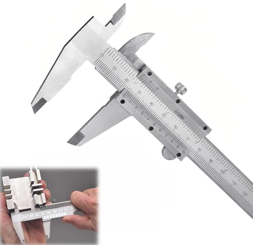 Precision Caliper with Locking Screw, 150 mm Stainless Steel Vernier Calliper, Splash-proof Dustproof, Precise Measuring Tool for Household, Workshop, Industry, Robust Metal Push Gauge