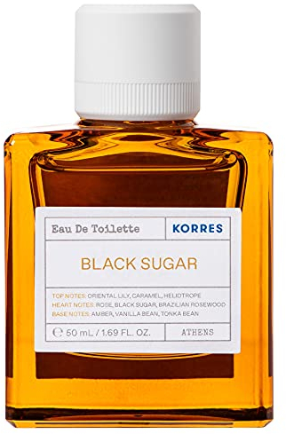KORRES BLACK SUGAR Eau de Toilette für Damen, floraler, süßer, luxuriöser & orientalischer Damenduft, vegan, 50ml