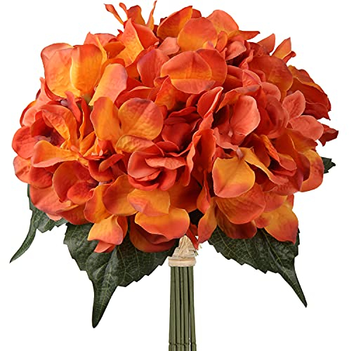 Hortensias artificielles en soie 9 têtes Bouquet d'hortensias pour mariage, maison, fête, table, cuisine, bureau