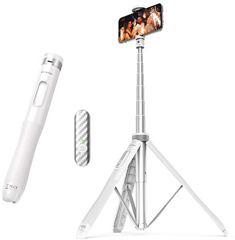 ATUMTEK 51 '' Palo Selfie trípode, Selfie Stick con Aluminio Resistente y pies Antideslizantes, trípode Smartphone TikTok para iPhone y Android, grabación de vídeo, bloging, transmisión en Directo