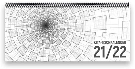 Kita-Tischkalender 2021/22 XL - 1 Woche - 2 Seiten (Juli 2021 - September 2022): 14,5 x 32,5 cm, quer, Tunnel, grau