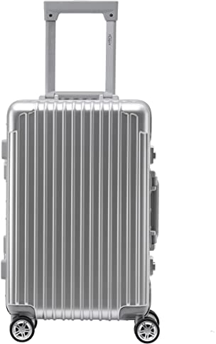 Flight Knight Premium Lightweight Carry On Suitcase - 8 Spinner Wheels - Built-in TSA Lock - Aluminium Frame, ABS Hard Shell Carry on Check in Luggage Highly Durable - Approved for Over 100 Airlines