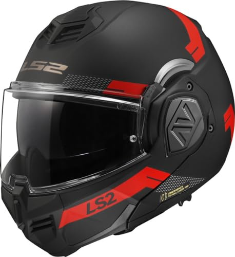 LS2 FF906 Advant Bend Helm, schwarz matt/rot, M (57/58) | Beschlaghemmend