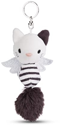 Schlüsselanhänger Schutzkätzchen 12cm schwarz-weiß