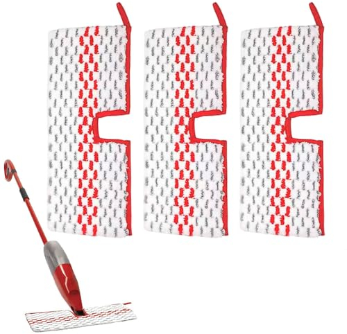 Wiederverwendbare Sprühmopp-Nachfüller für Zedernholz, ProMist, Staubwischer, Wischmoppkopf für Spin Mop steife Borsten, Allzweck-Dreieck-Scheuerbürstenkopf, Ersatz (3er-Pack)