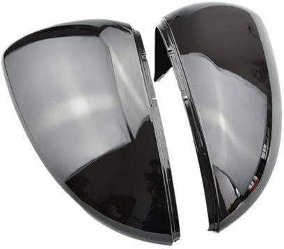 Rückspiegel Spiegelkappen 2 Stück Carbon Look Hellschwarz Matt Chrom Rückspiegelabdeckung Für VW Für Golf MK7 7,5 Für GTI 7 7R Spiegelabdeckungen Kappen Spiegelkappe(Farbe:Bright Black)