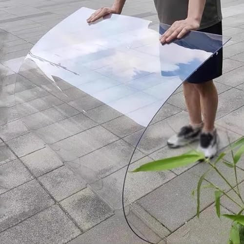 tow000ack Polycarbonatplatten Klare Kunststoff-Dachplatte,1,2mm Wasserdicht UV-Schutz Transparente PC-Platte,Ersatz Abdeckung Für Außen/Garten/Gewächshaus,Leicht zu Schneiden (0,8m x 1,5m)
