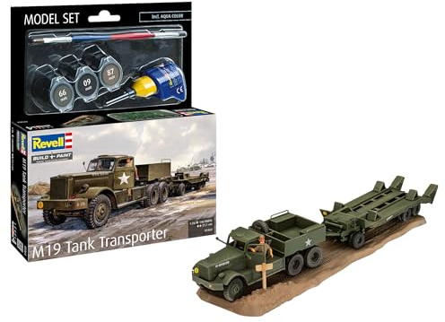 Revell 63364 Model Set M19 Tank Transporter 1:76 Scale Unbuilt/Unpainted Plastic Model Kit With Accessories