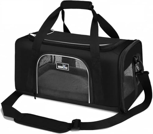 Wakytu Airline Approved Foldable Pet Carrier for Cats/small dogs, travel