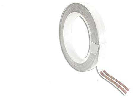 Cavo Filo Nastro Elettrico Super Slim Rotolo Piatto Con Biadesivo 2 Conduttori 0,25mmq 5mm Fino a 3A Senza Rompere Muri o Installare Canaline 60 Metri