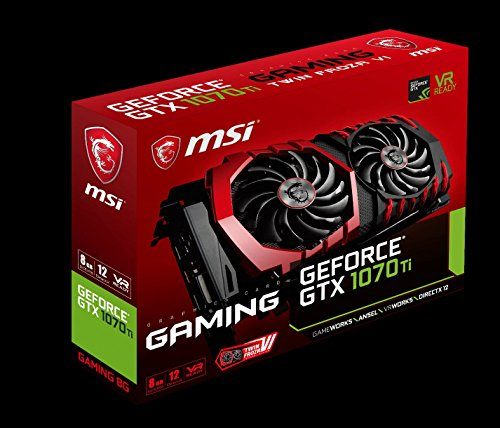 MSI GeForce GTX 1070TI Gaming 8GB Nvidia GDDR5 1x HDMI, 3x DP, 1x DL-DVI-D, 2 Slot Afterburner OC, VR Ready, 4K-optimerad, grafikkort