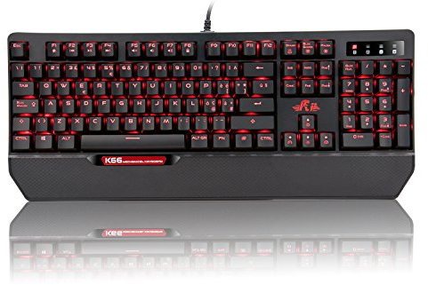 Rii Gaming K66 (Layout Italiano) - Tastiera Meccanica con Anti-Ghosting, Switch MX Red, Retroilluminazione programmabile